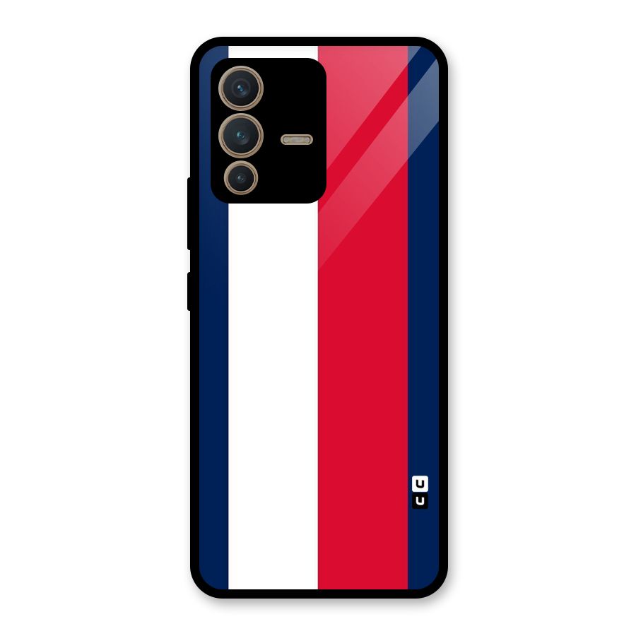 Electric Colors Stripe Glass Back Case for Vivo V23 5G