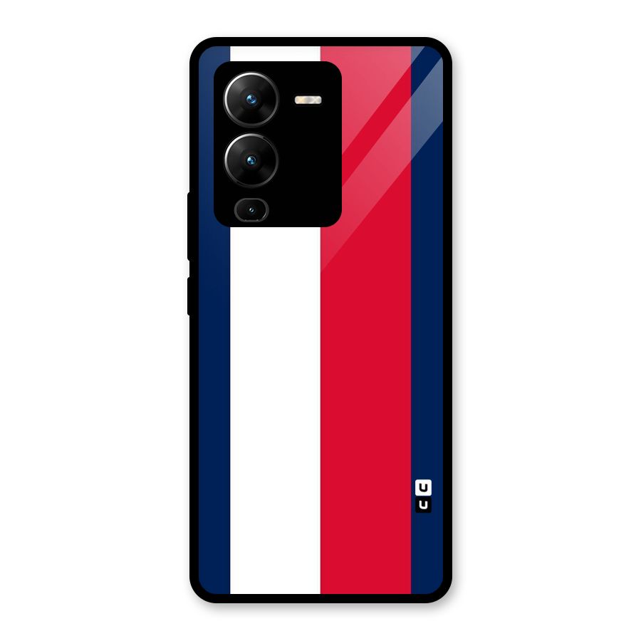 Electric Colors Stripe Glass Back Case for Vivo V25 Pro