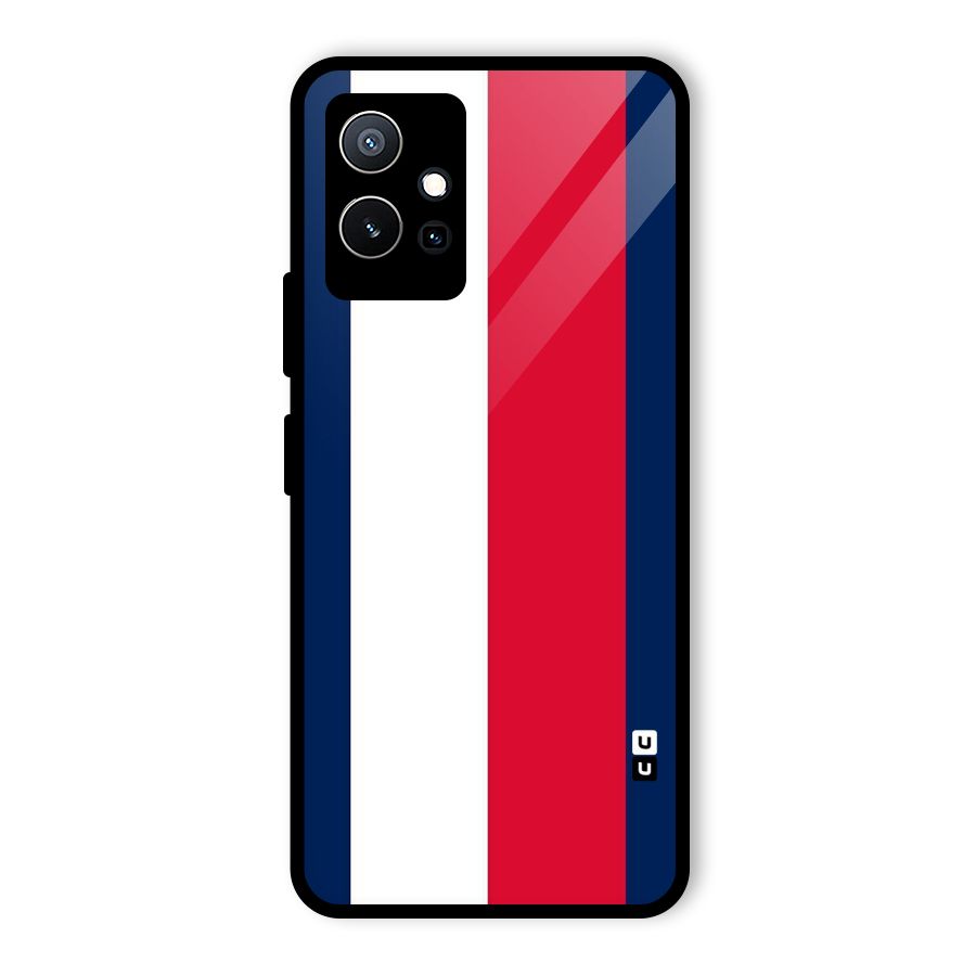 Electric Colors Stripe Glass Back Case for Vivo Y75 5G