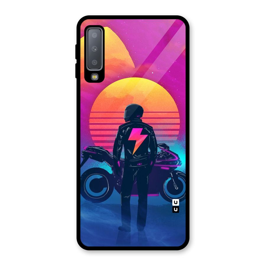 Electric Ride Glass Back Case for Galaxy A7 (2018)