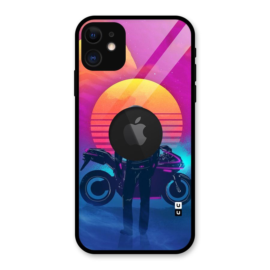 Electric Ride Glass Back Case for iPhone 11 Logo Cut