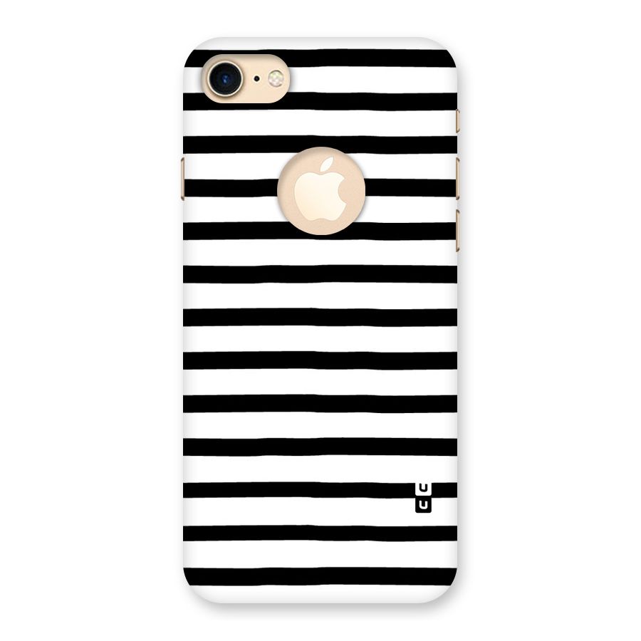 Elegant Basic Stripes Back Case for iPhone 7 Logo Cut