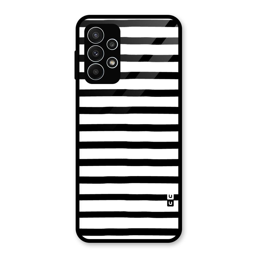 Elegant Basic Stripes Glass Back Case for Galaxy A23