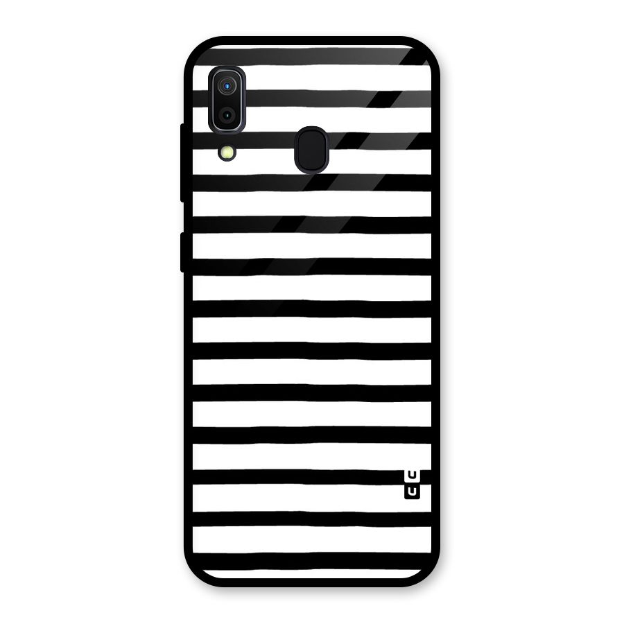 Elegant Basic Stripes Glass Back Case for Galaxy A30