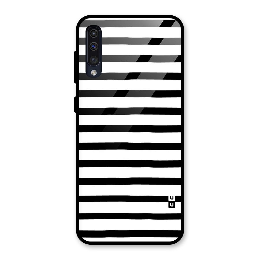 Elegant Basic Stripes Glass Back Case for Galaxy A30s