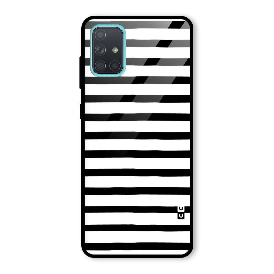 Elegant Basic Stripes Glass Back Case for Galaxy A71
