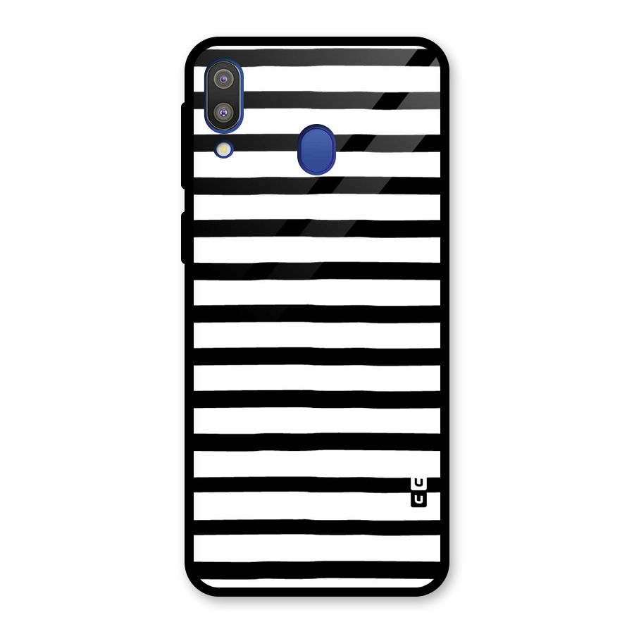 Elegant Basic Stripes Glass Back Case for Galaxy M20