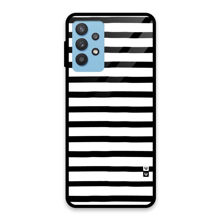 Elegant Basic Stripes Glass Back Case for Galaxy M32 5G