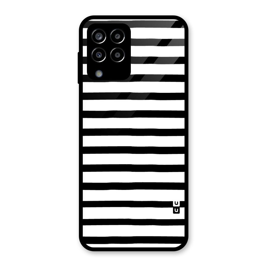 Elegant Basic Stripes Glass Back Case for Galaxy M33