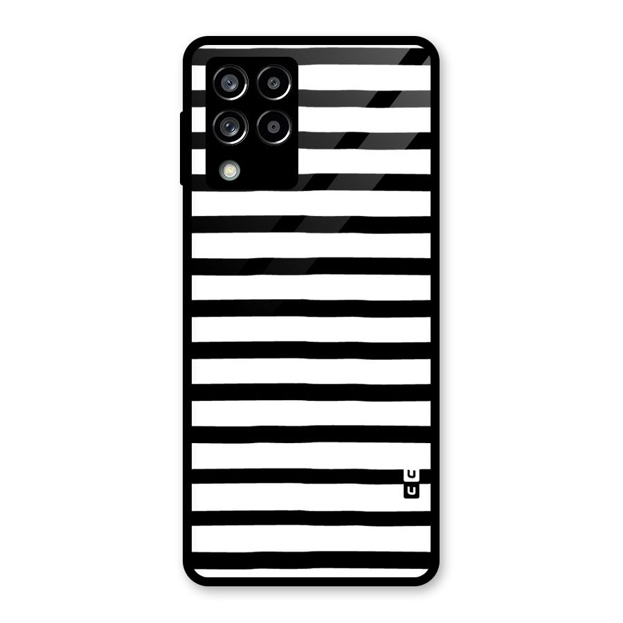 Elegant Basic Stripes Glass Back Case for Galaxy M53 5G