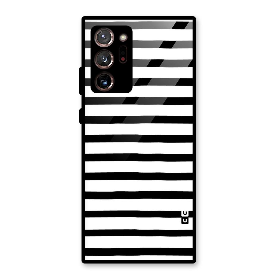 Elegant Basic Stripes Glass Back Case for Galaxy Note 20 Ultra