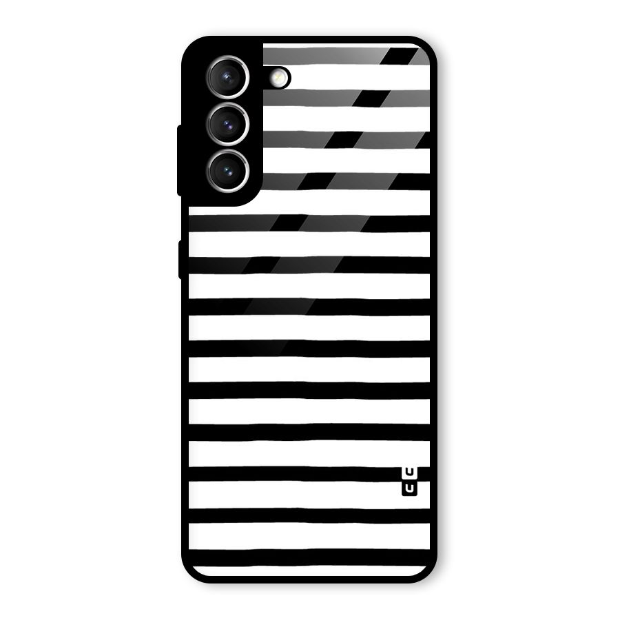 Elegant Basic Stripes Glass Back Case for Galaxy S21 5G