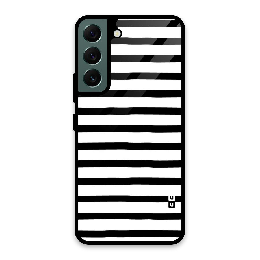 Elegant Basic Stripes Glass Back Case for Galaxy S22 5G
