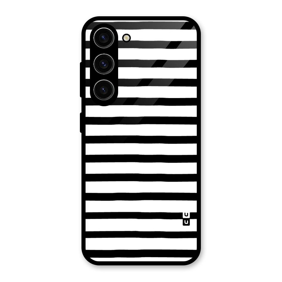 Elegant Basic Stripes Glass Back Case for Galaxy S23