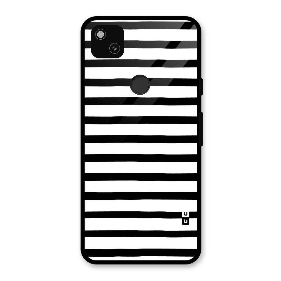 Elegant Basic Stripes Glass Back Case for Google Pixel 4a
