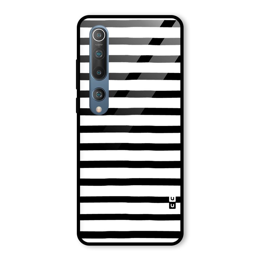 Elegant Basic Stripes Glass Back Case for Mi 10