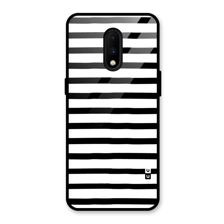 Elegant Basic Stripes Glass Back Case for OnePlus 7