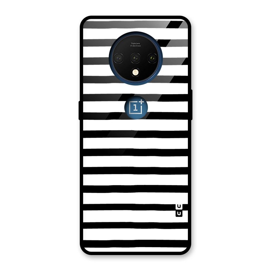 Elegant Basic Stripes Glass Back Case for OnePlus 7T