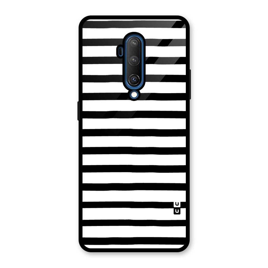 Elegant Basic Stripes Glass Back Case for OnePlus 7T Pro