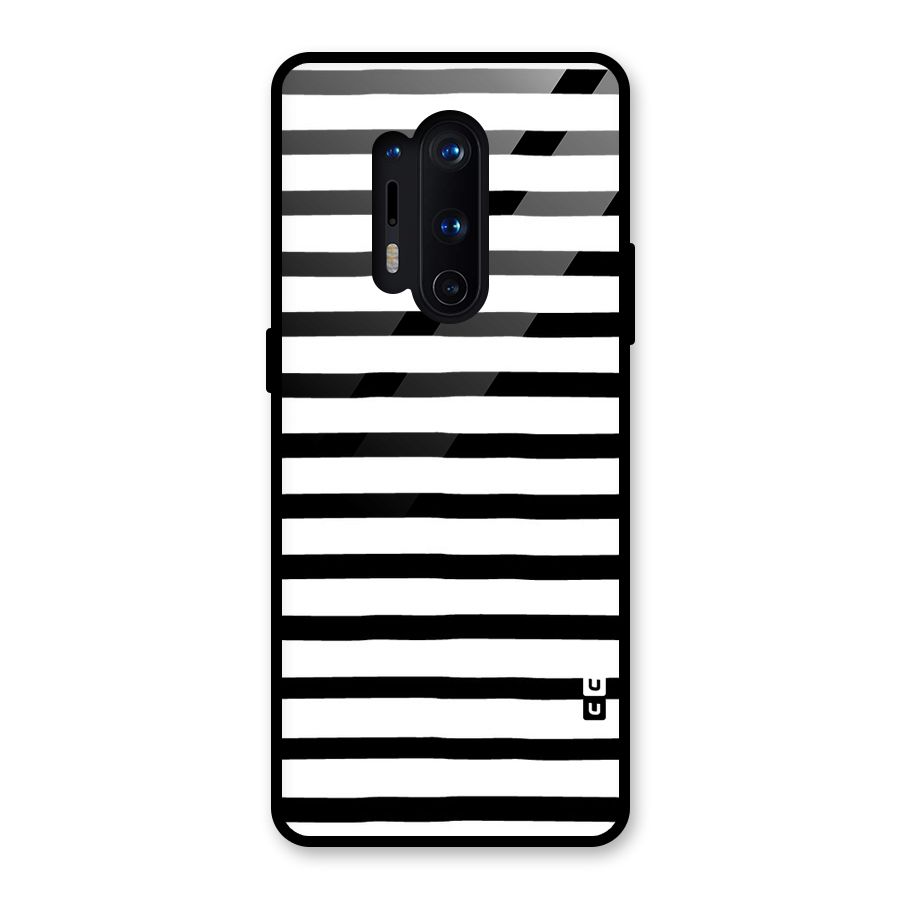 Elegant Basic Stripes Glass Back Case for OnePlus 8 Pro