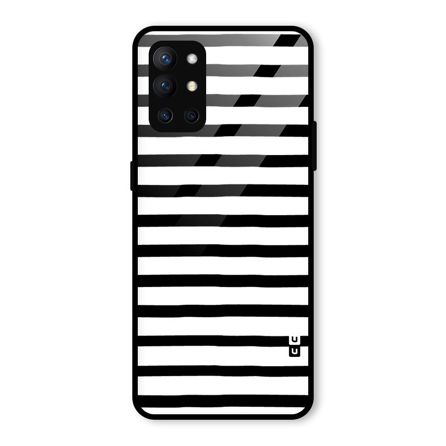 Elegant Basic Stripes Glass Back Case for OnePlus 9R