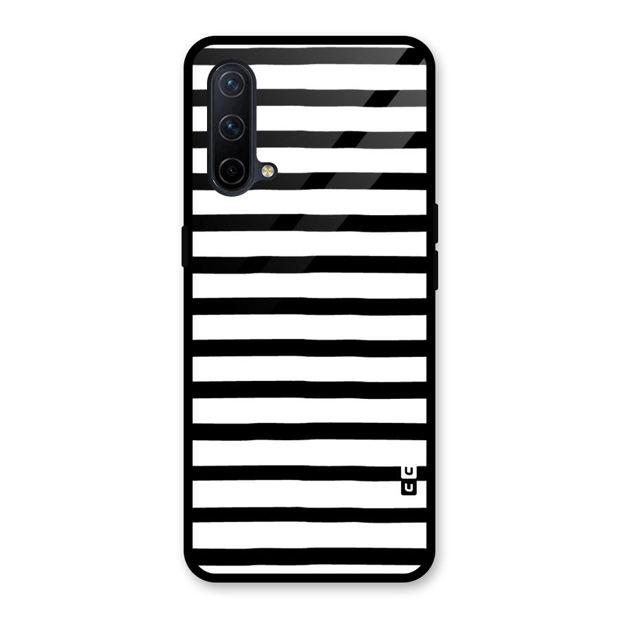 Elegant Basic Stripes Glass Back Case for OnePlus Nord CE 5G