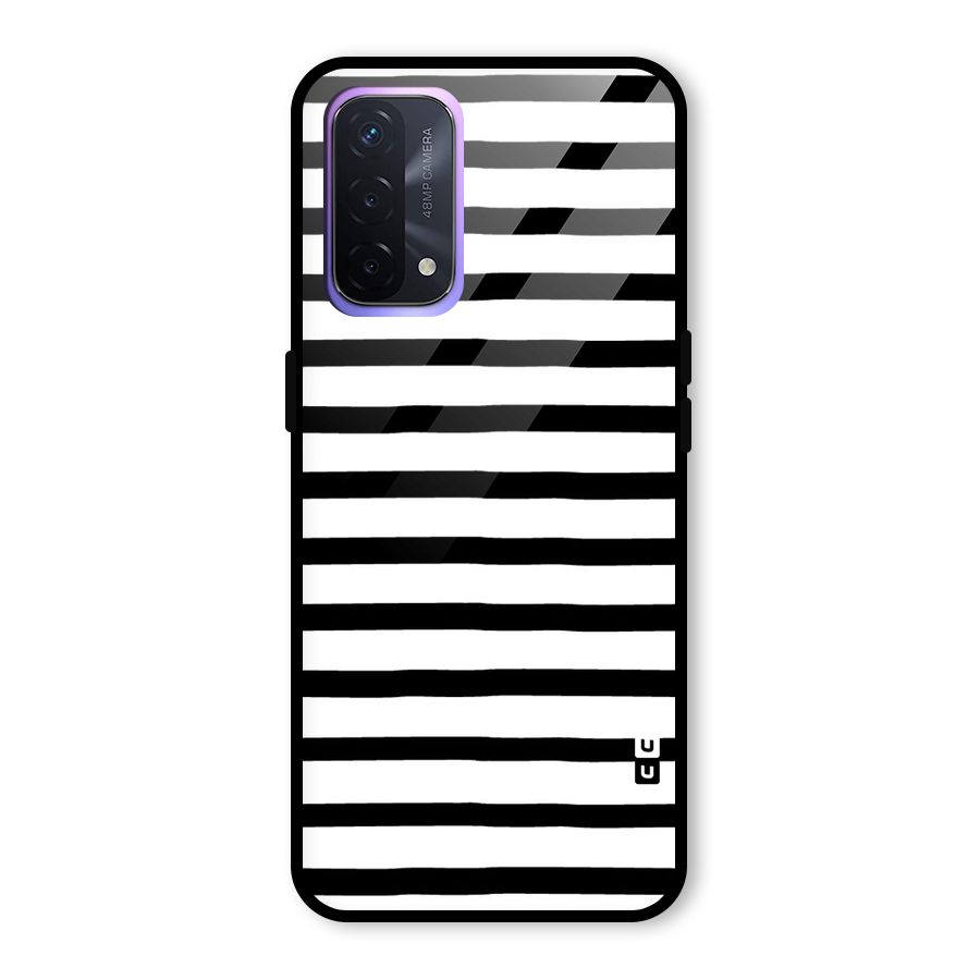 Elegant Basic Stripes Glass Back Case for Oppo A74 5G