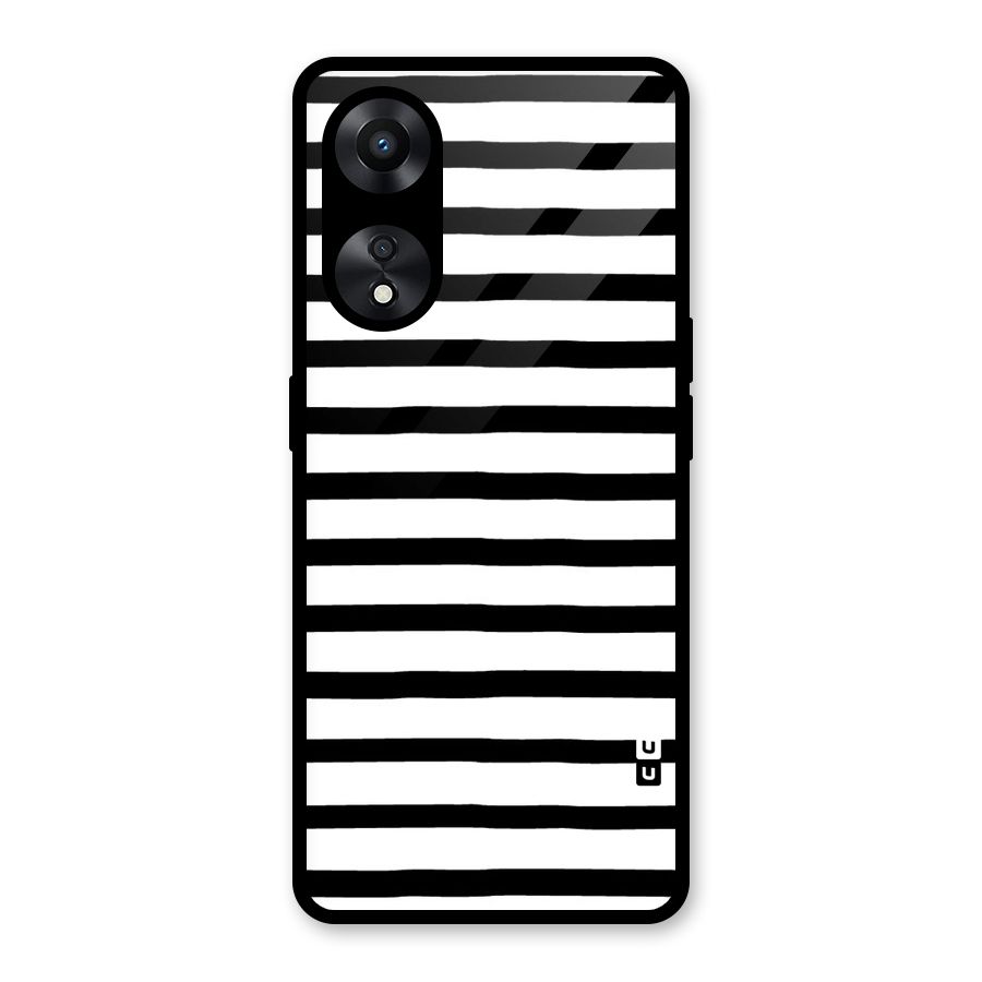 Elegant Basic Stripes Glass Back Case for Oppo A78