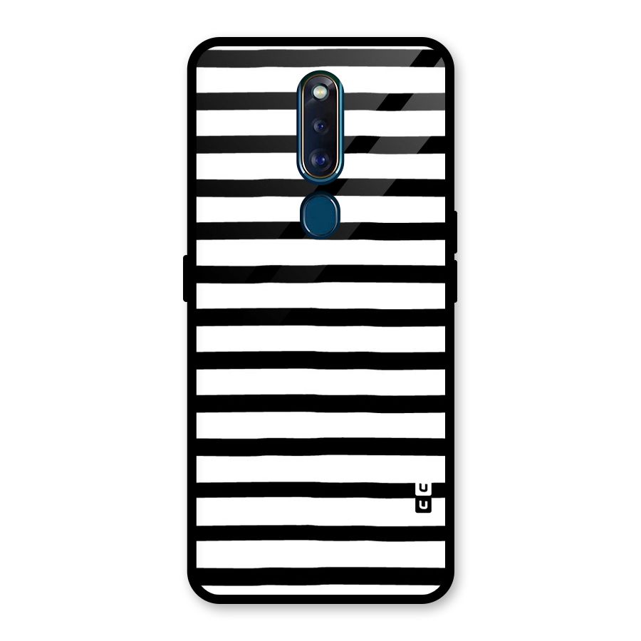 Elegant Basic Stripes Glass Back Case for Oppo F11 Pro