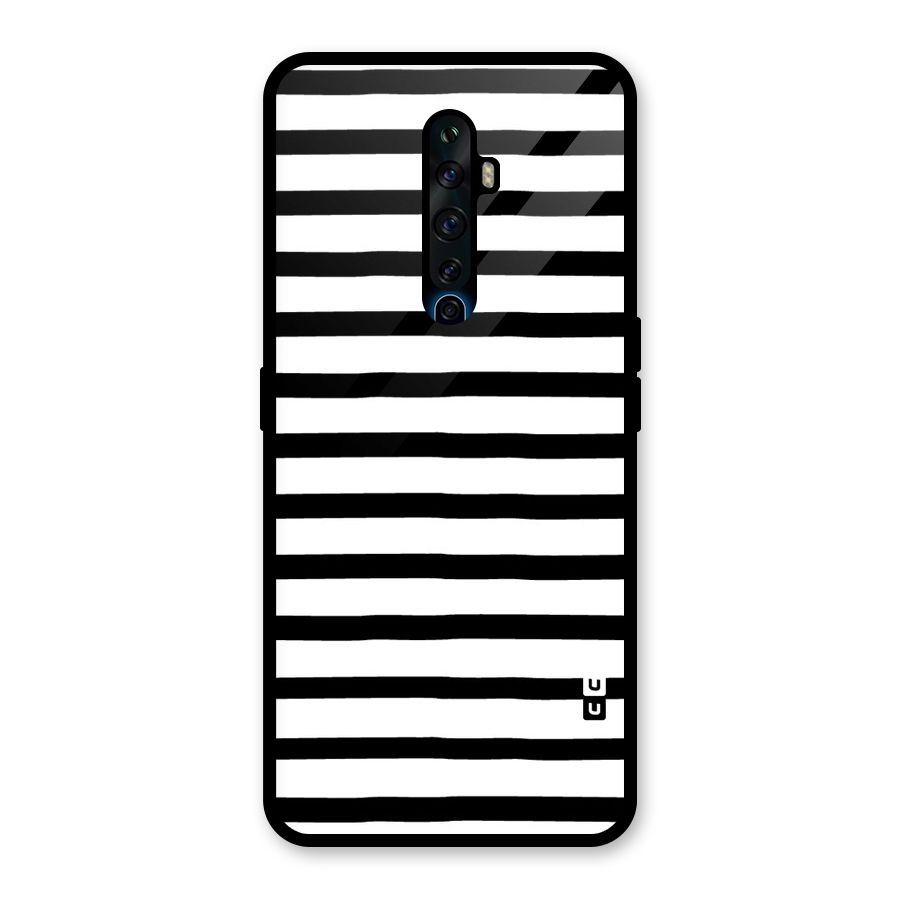 Elegant Basic Stripes Glass Back Case for Oppo Reno2 F