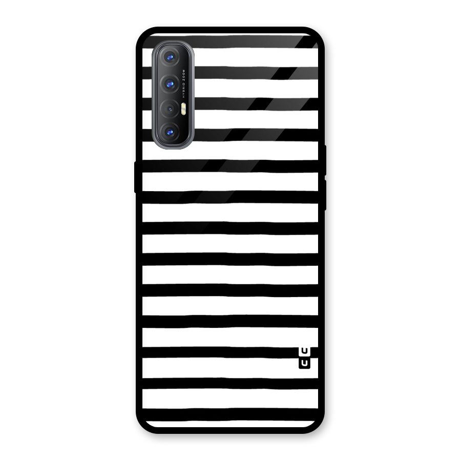 Elegant Basic Stripes Glass Back Case for Oppo Reno3 Pro