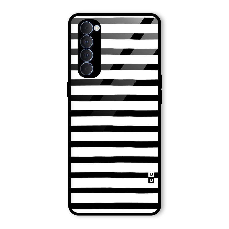 Elegant Basic Stripes Glass Back Case for Oppo Reno4 Pro
