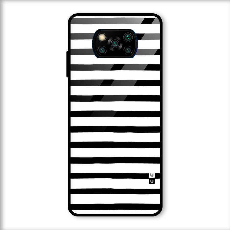 Elegant Basic Stripes Glass Back Case for Poco X3