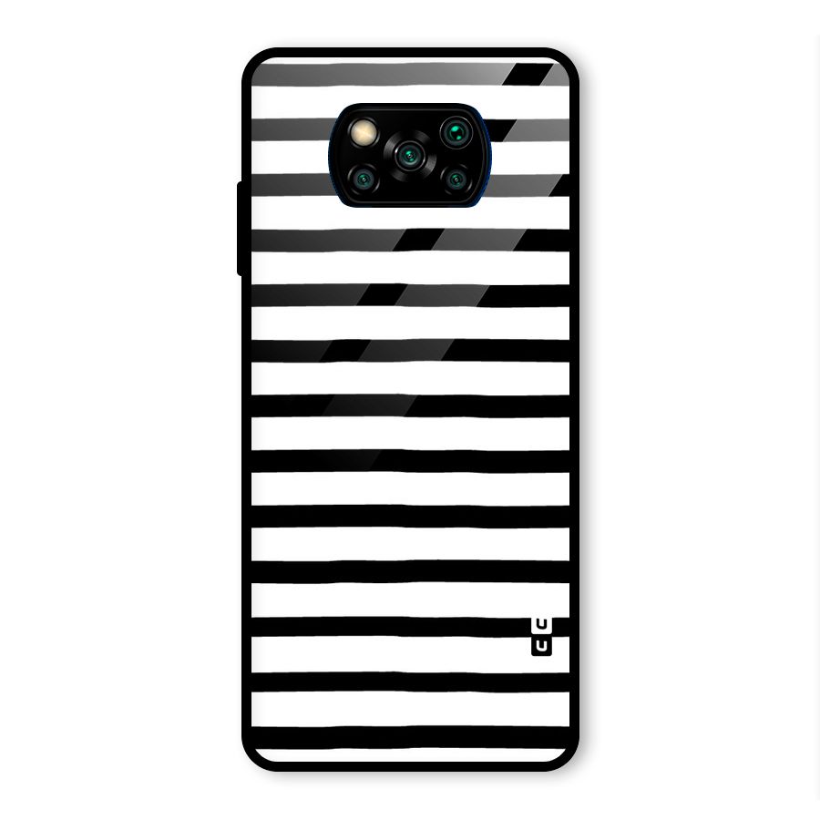 Elegant Basic Stripes Glass Back Case for Poco X3 Pro
