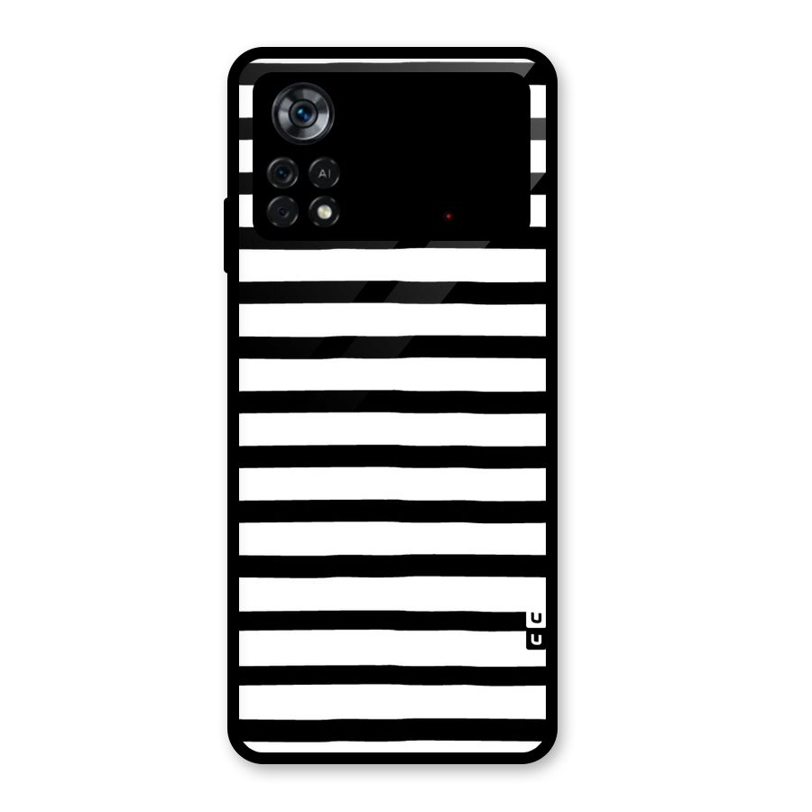 Elegant Basic Stripes Glass Back Case for Poco X4 Pro 5G