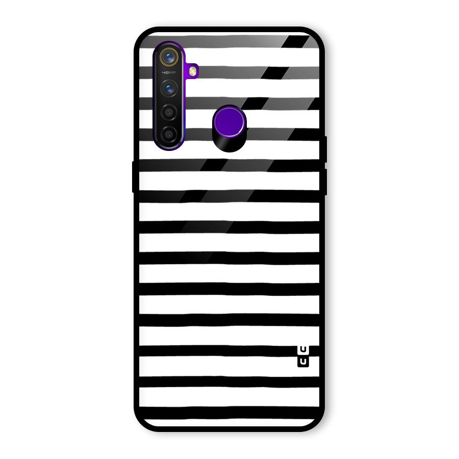 Elegant Basic Stripes Glass Back Case for Realme 5 Pro