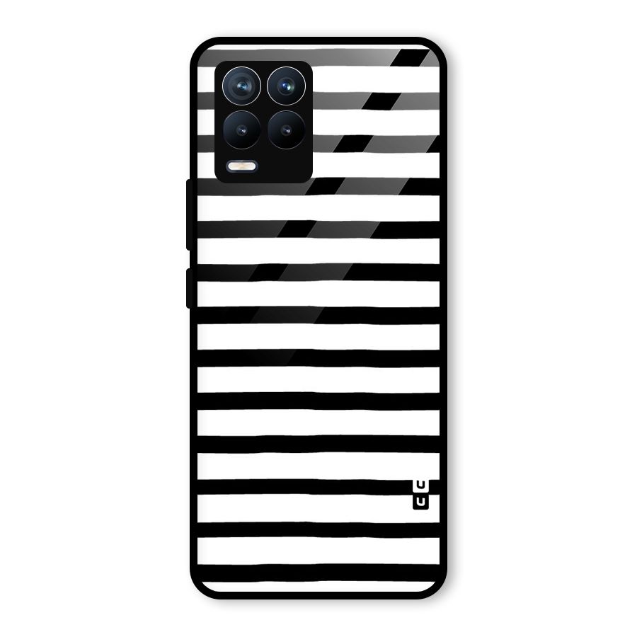 Elegant Basic Stripes Glass Back Case for Realme 8 Pro