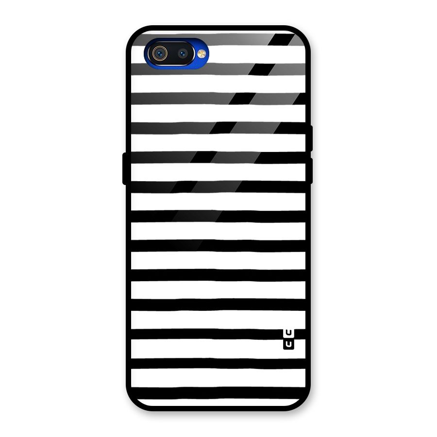 Elegant Basic Stripes Glass Back Case for Realme C2