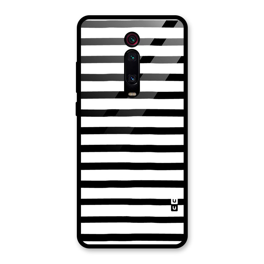 Elegant Basic Stripes Glass Back Case for Redmi K20 Pro