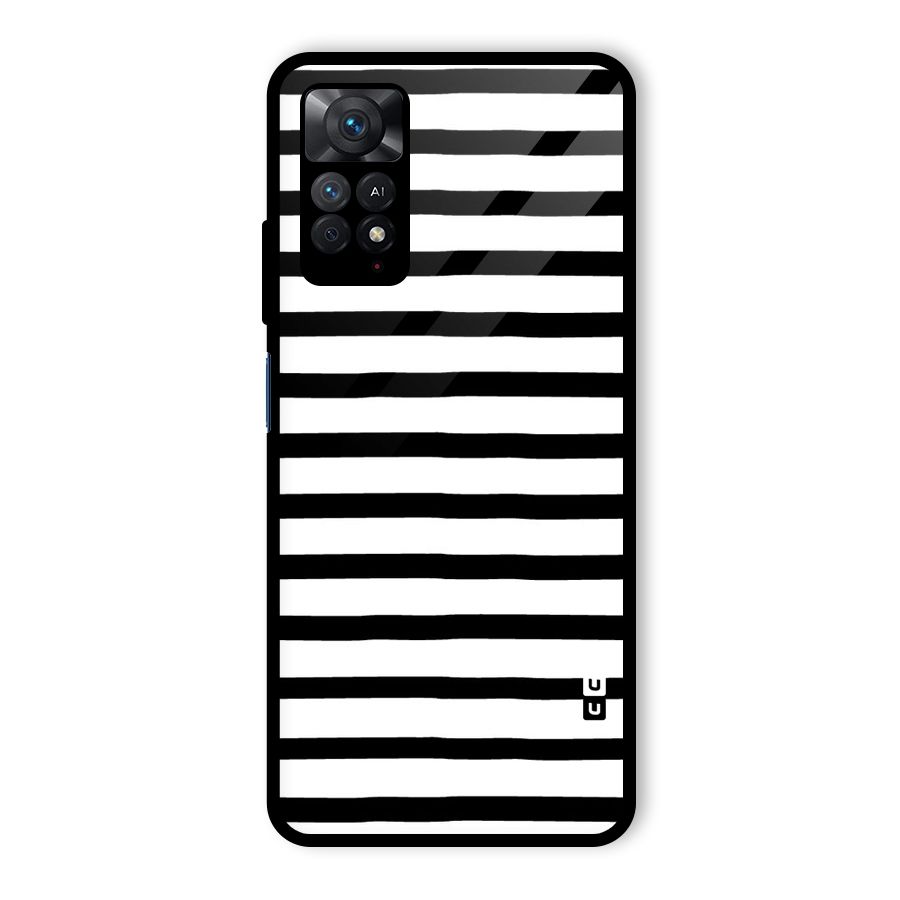 Elegant Basic Stripes Glass Back Case for Redmi Note 11 Pro