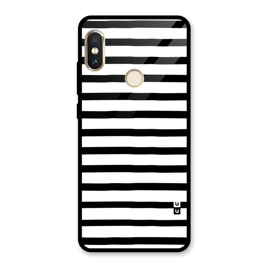 Elegant Basic Stripes Glass Back Case for Redmi Note 5 Pro
