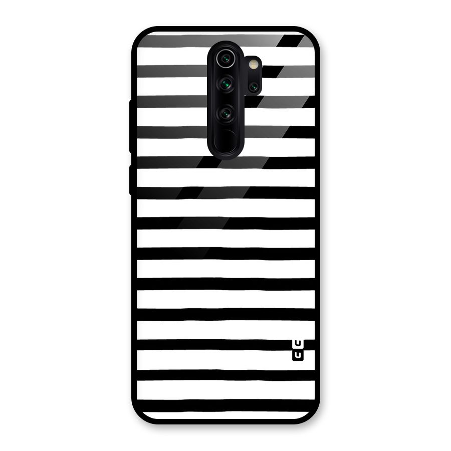 Elegant Basic Stripes Glass Back Case for Redmi Note 8 Pro