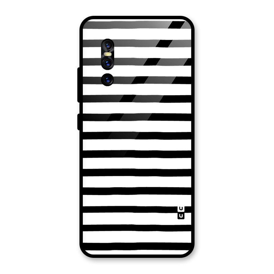 Elegant Basic Stripes Glass Back Case for Vivo V15 Pro