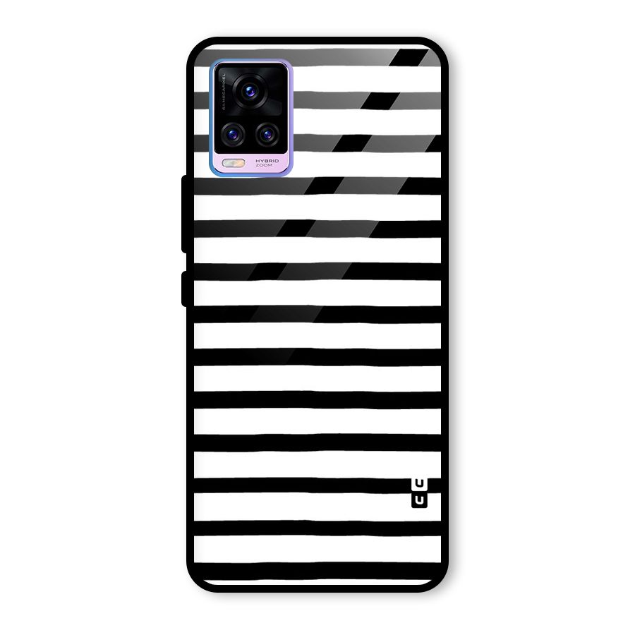Elegant Basic Stripes Glass Back Case for Vivo V20 Pro