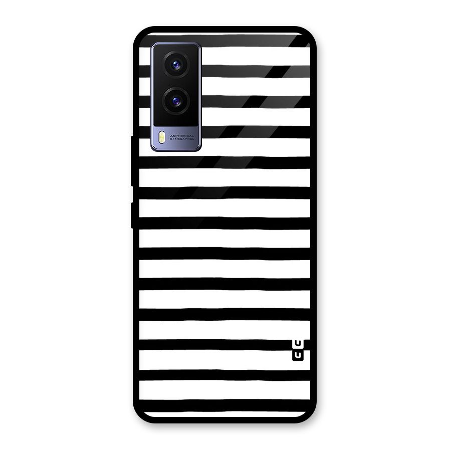 Elegant Basic Stripes Glass Back Case for Vivo V21e 5G