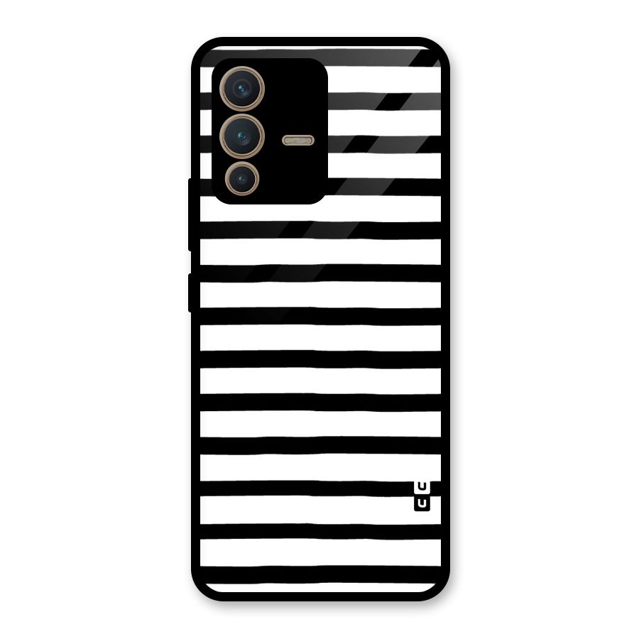 Elegant Basic Stripes Glass Back Case for Vivo V23 5G