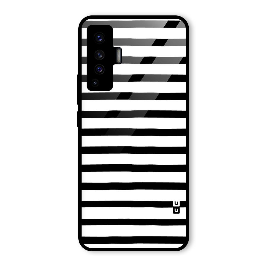Elegant Basic Stripes Glass Back Case for Vivo X50