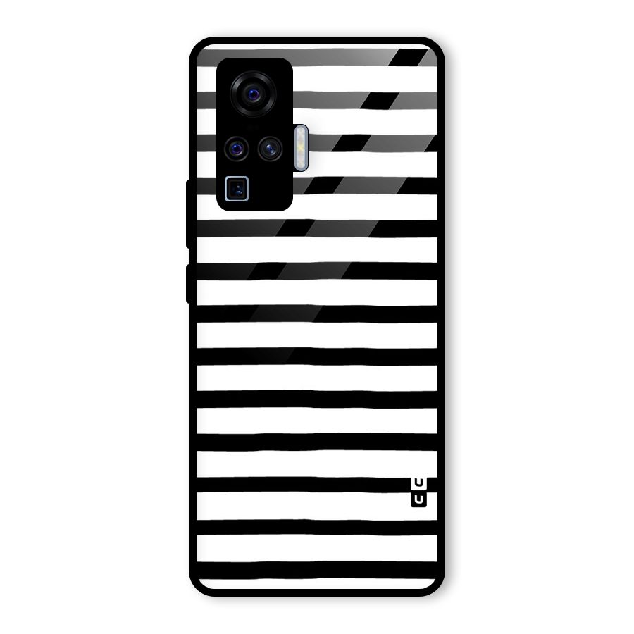 Elegant Basic Stripes Glass Back Case for Vivo X50 Pro