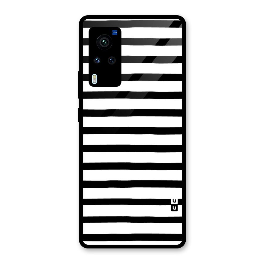 Elegant Basic Stripes Glass Back Case for Vivo X60 Pro