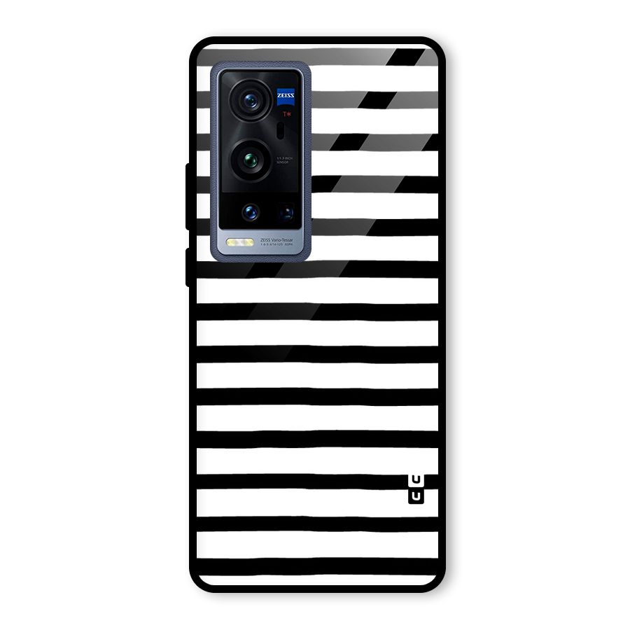 Elegant Basic Stripes Glass Back Case for Vivo X60 Pro Plus